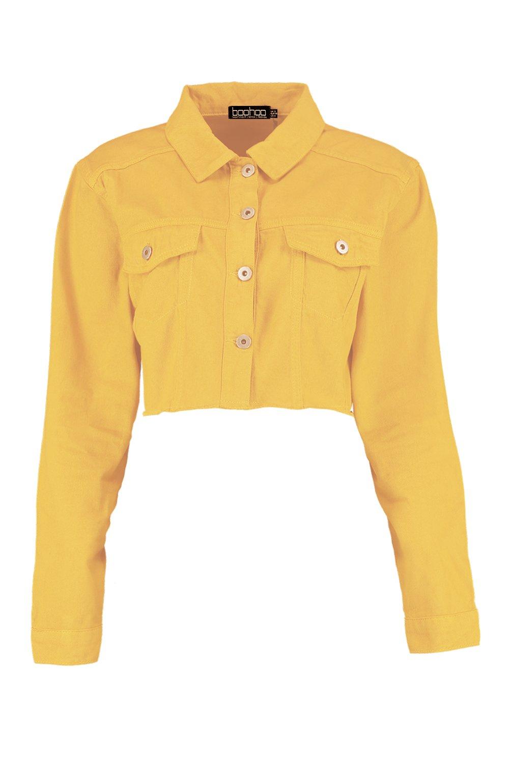 Cropped Mustard Denim Jacket