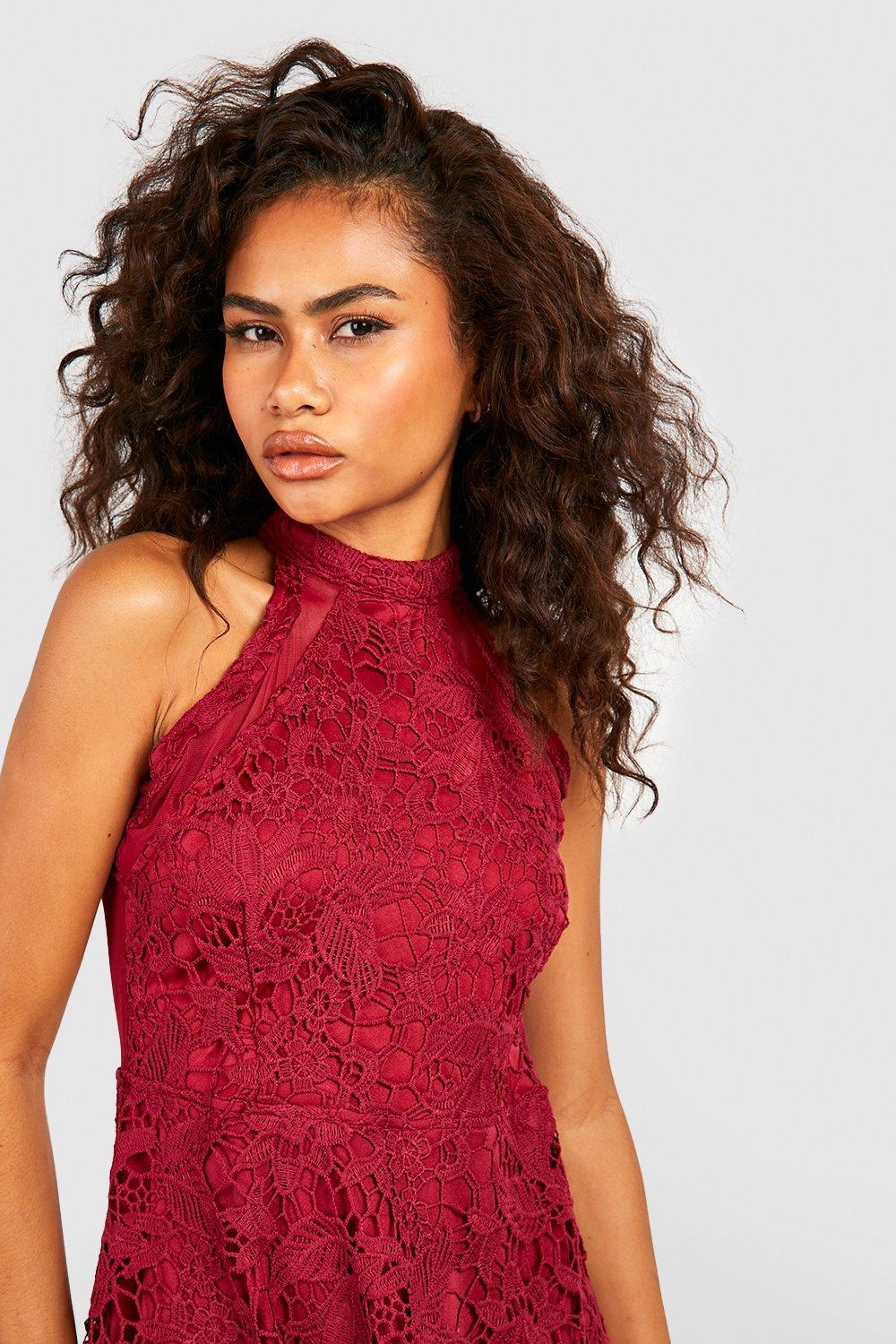 Boohoo high outlet neck dress