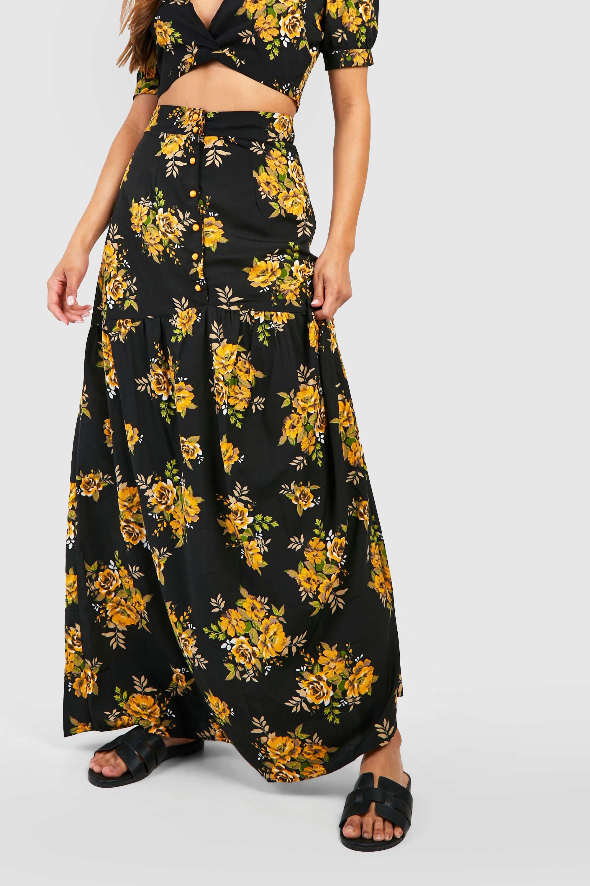 Boohoo maxi skirts best sale