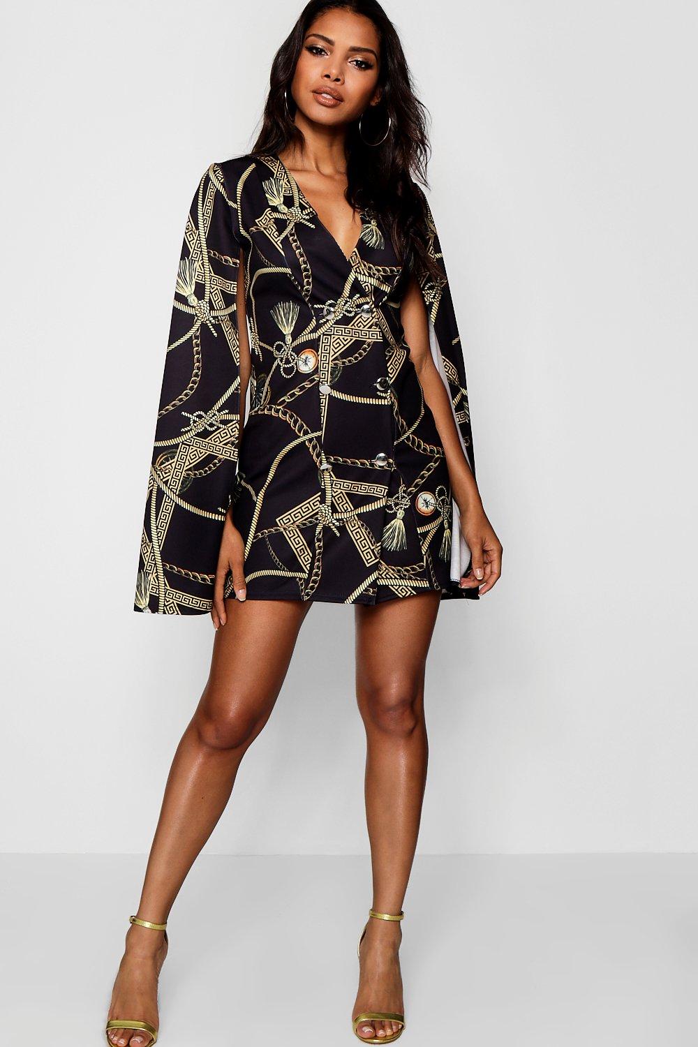 cape sleeve mini dress