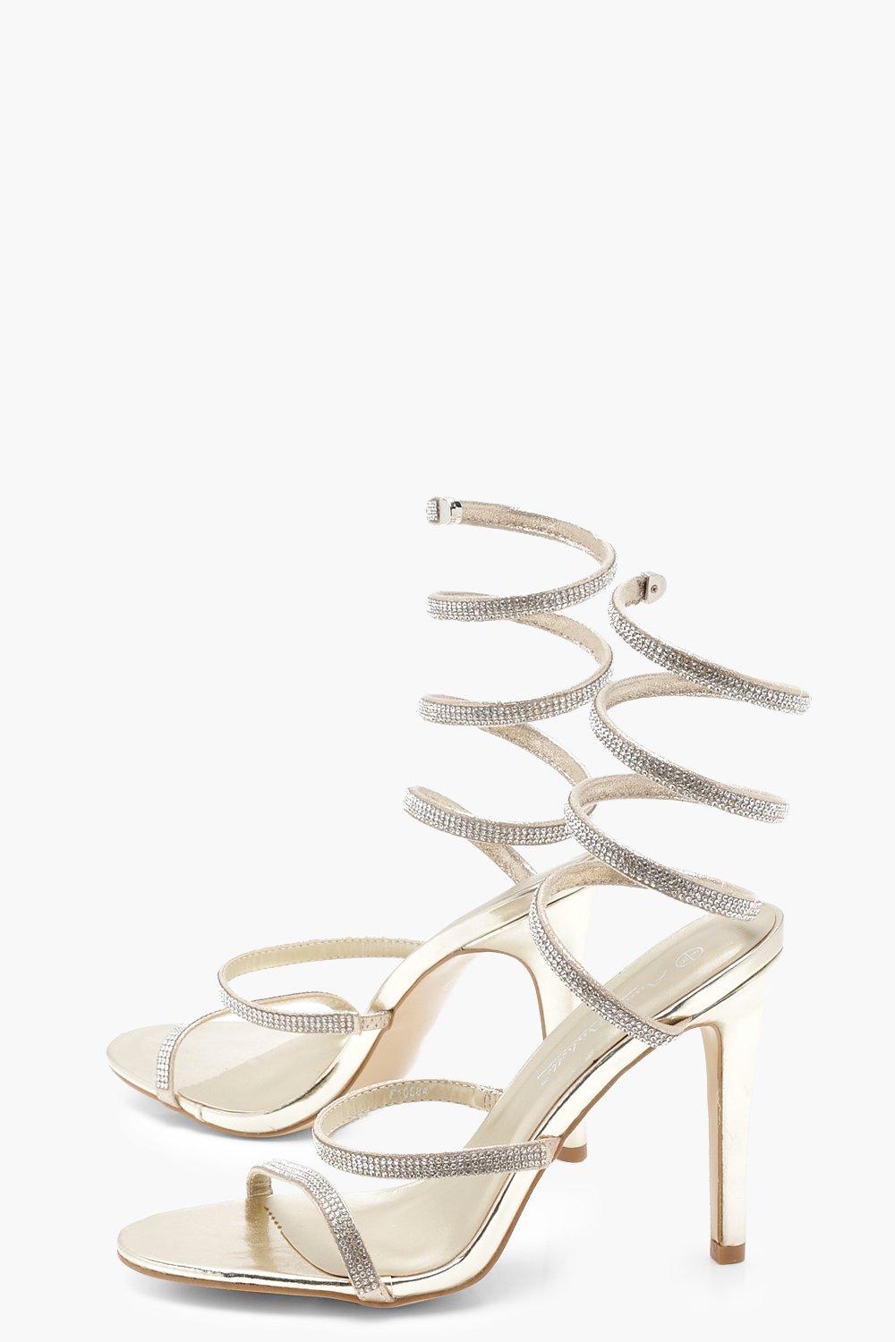 Metallic gladiator store heels