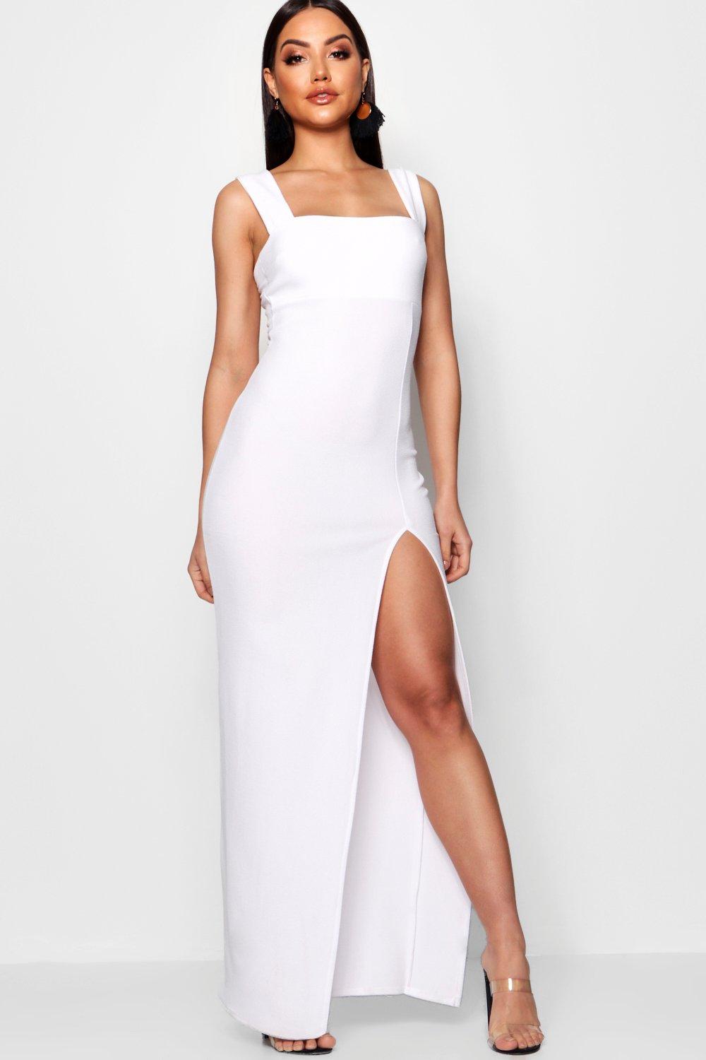 boohoo white maxi dress