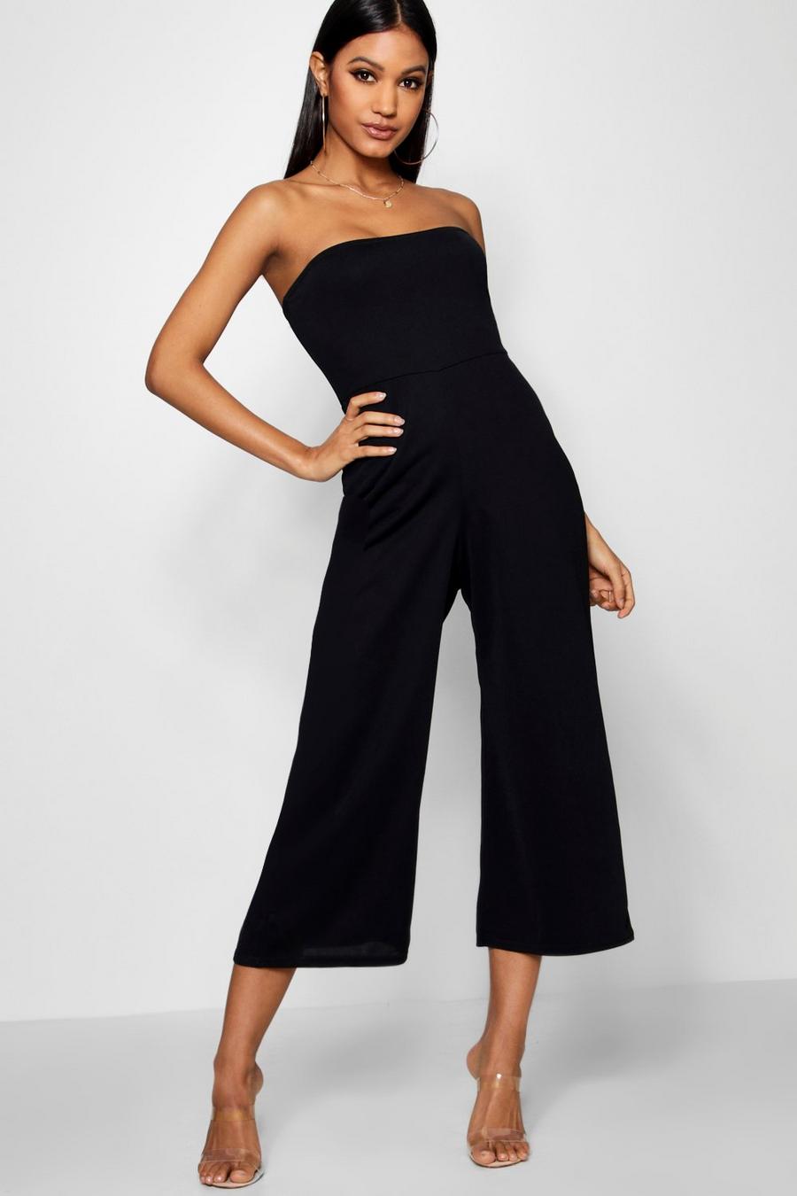 Combinaison jupe-culotte bandeau, Noir image number 1