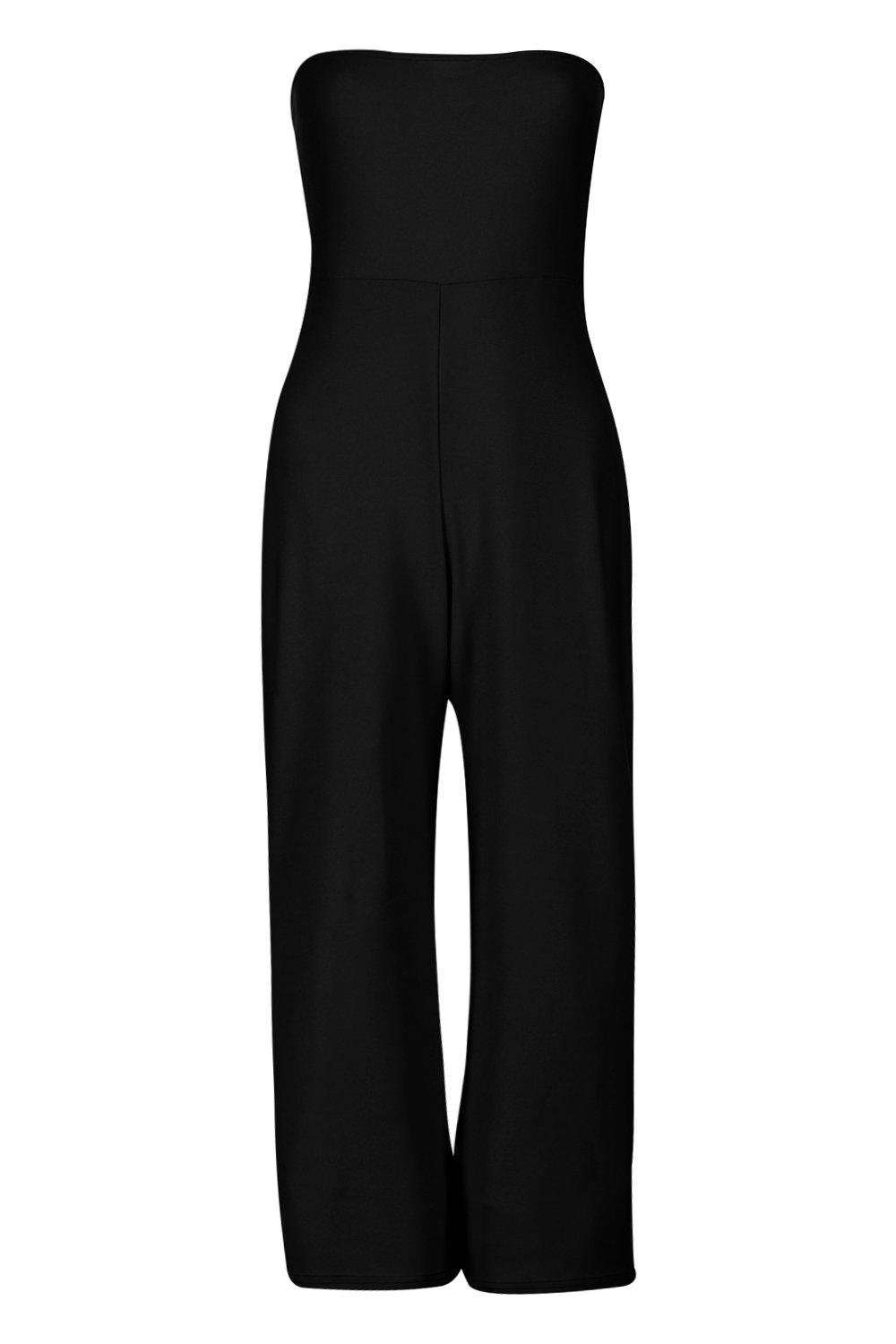 black bandeau culotte jumpsuit