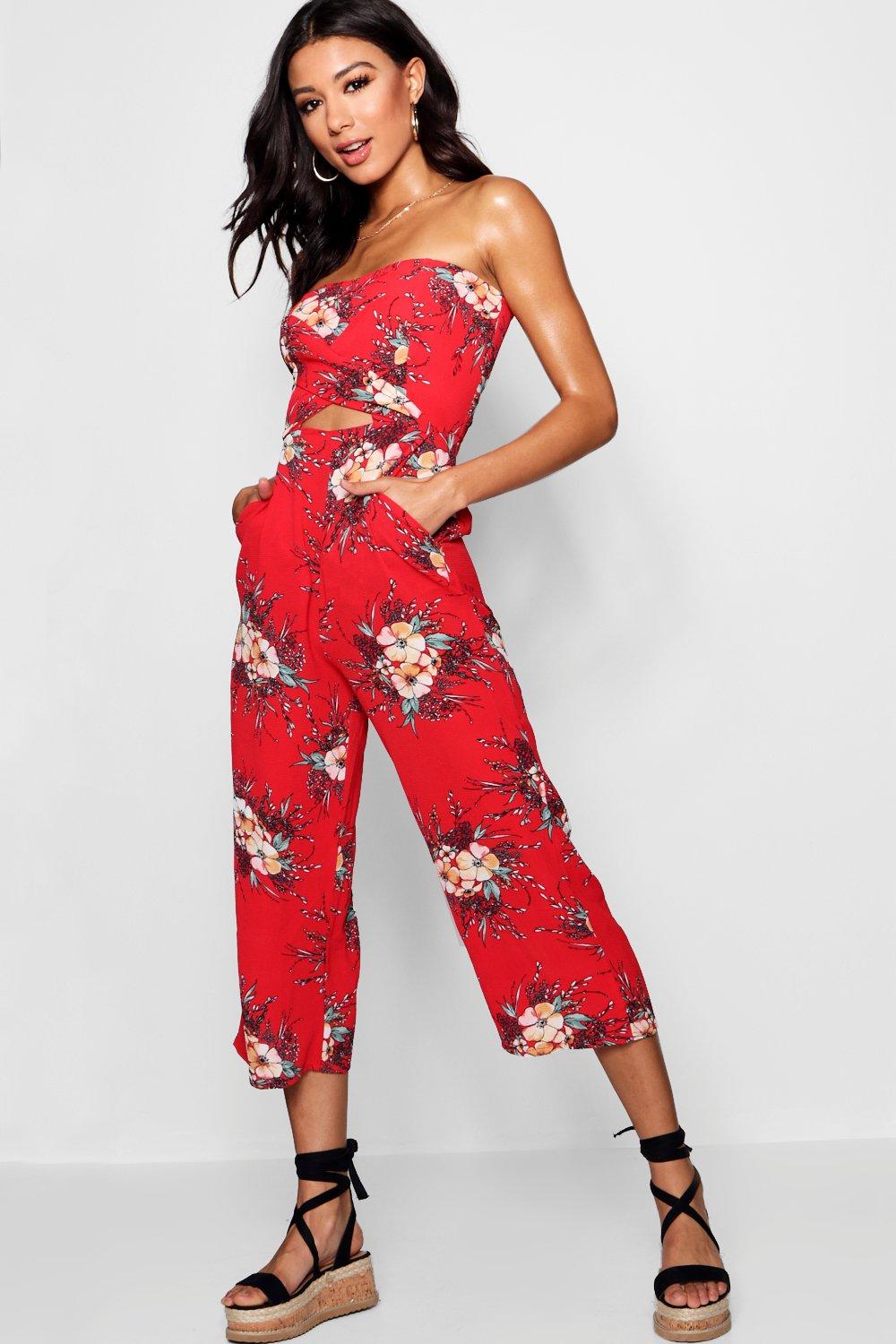 boohoo strapless jumpsuit