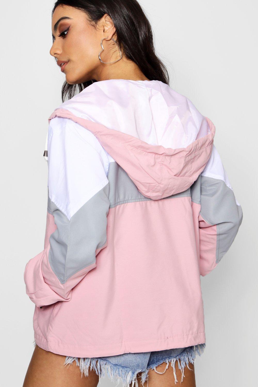 Hooded Paneled Windbreaker