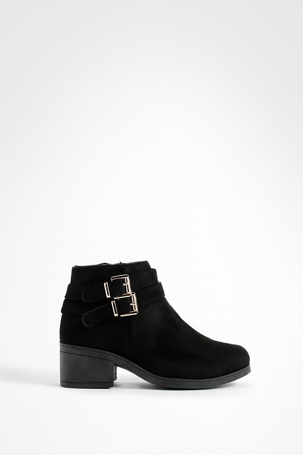 Double Buckle Chelsea Ankle Boots