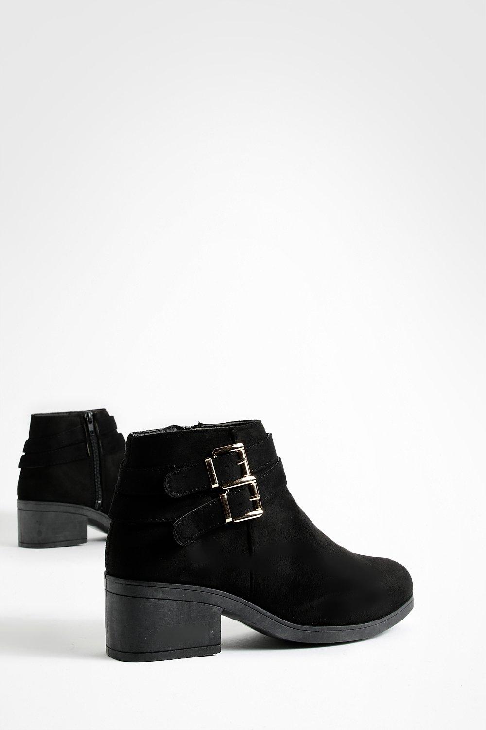 Grey buckle hot sale ankle boots