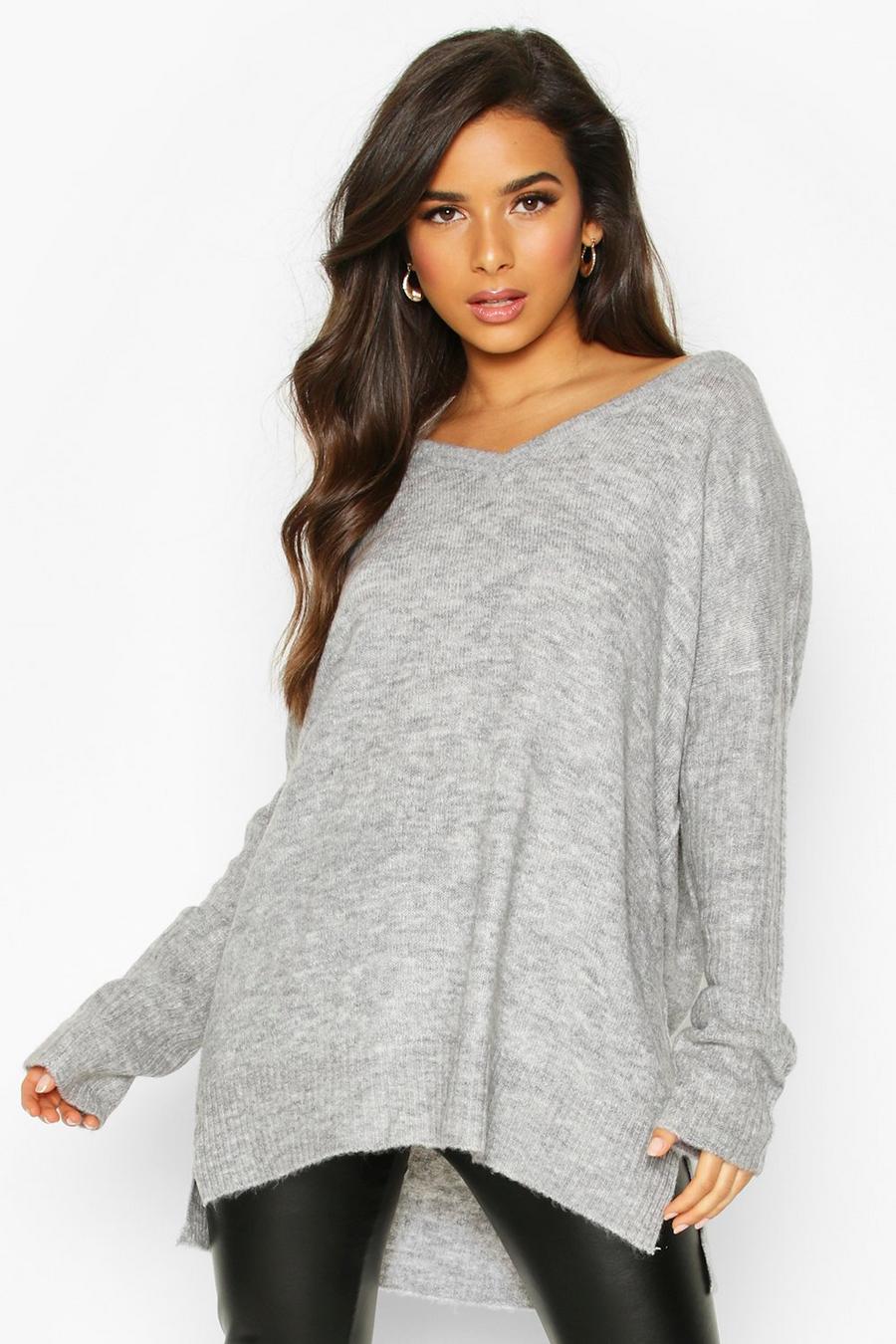 Sweater With V Neck Detail Front And Back image number 1