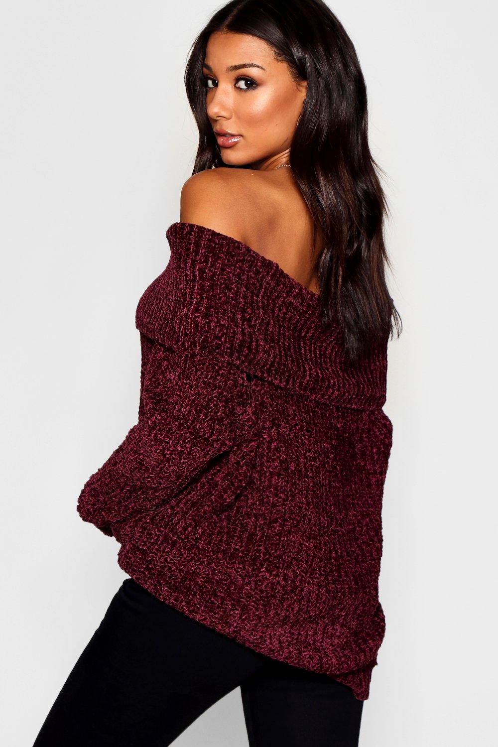 Chunky Fisherman Knit Bardot Jumper