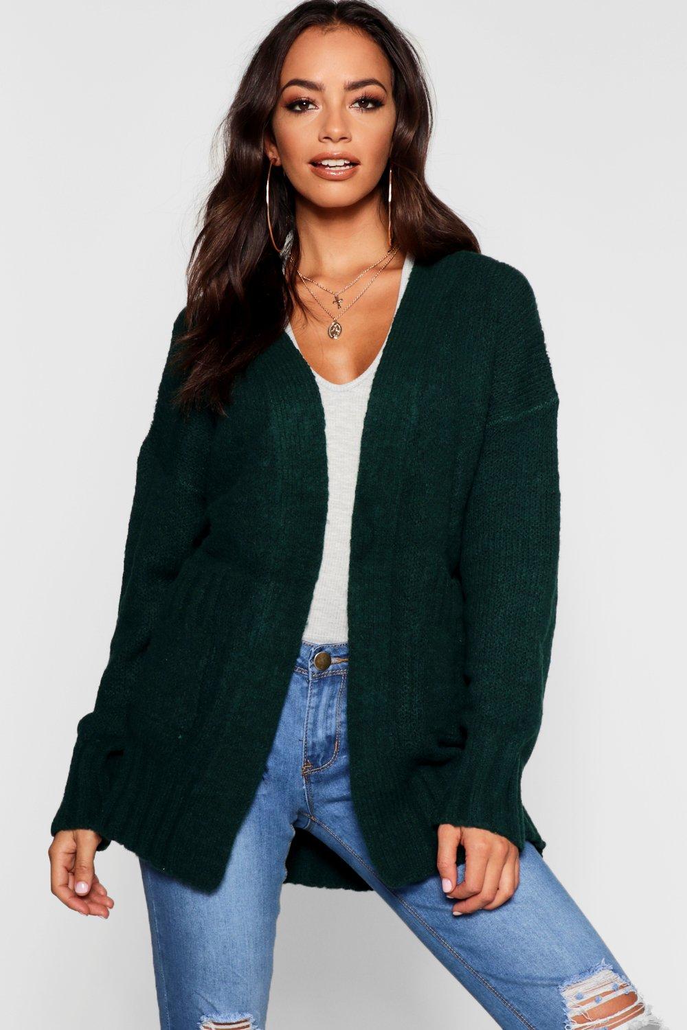 boohoo green cardigan