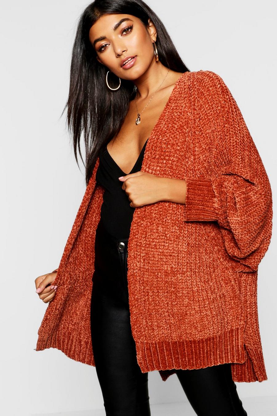 Copper Oversized Chenille Cardigan image number 1