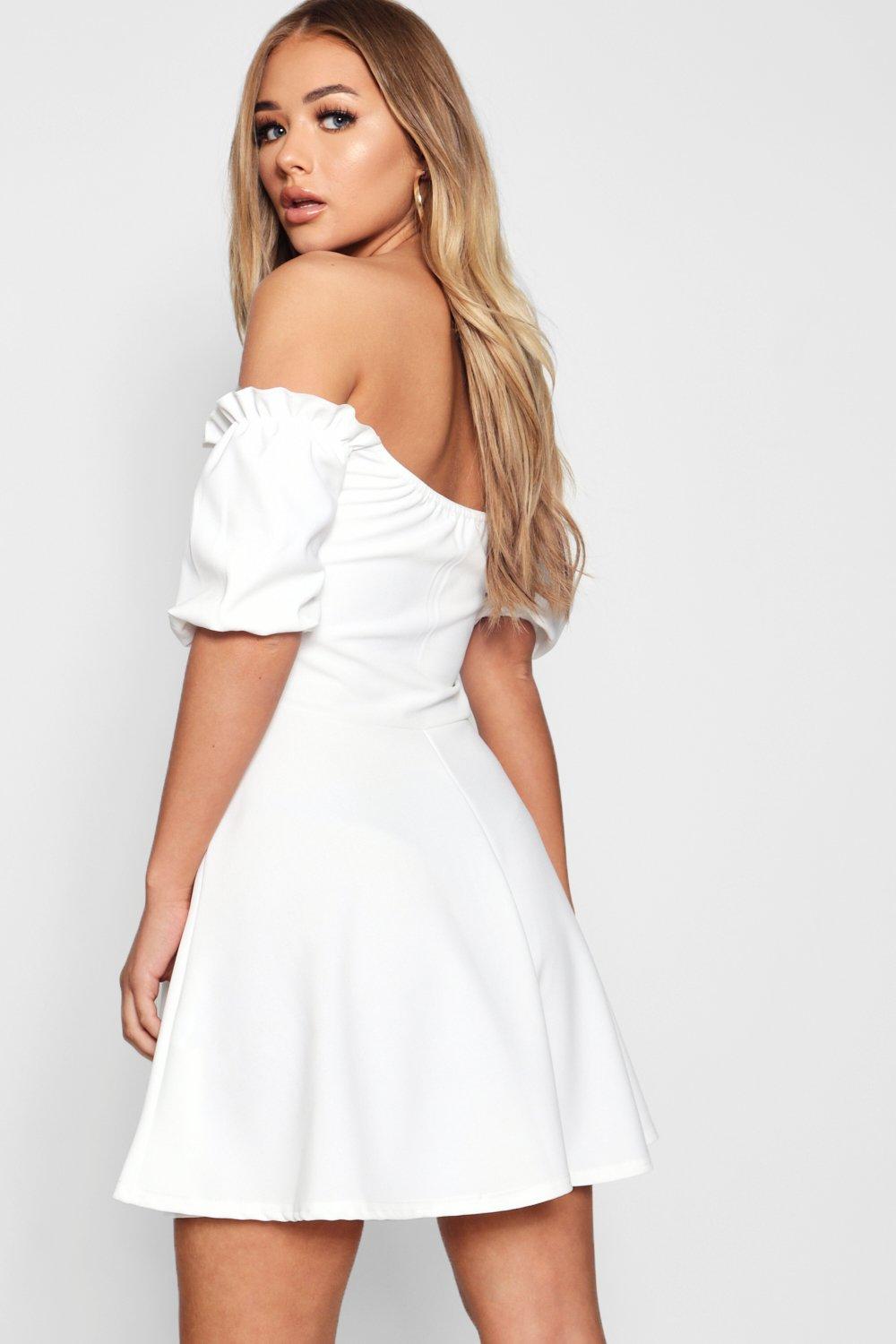 puff sleeve tea dress