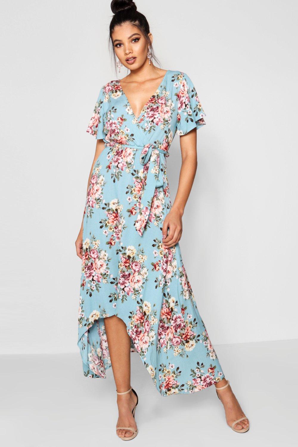 belted wrap maxi dress