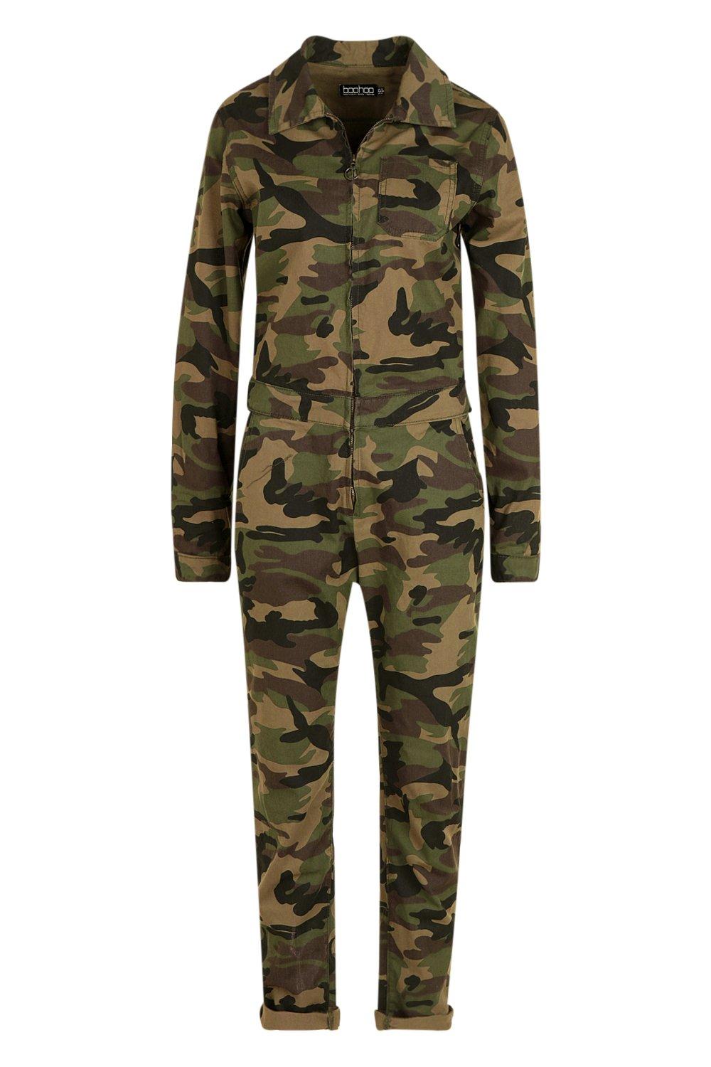 camo boiler suit womens