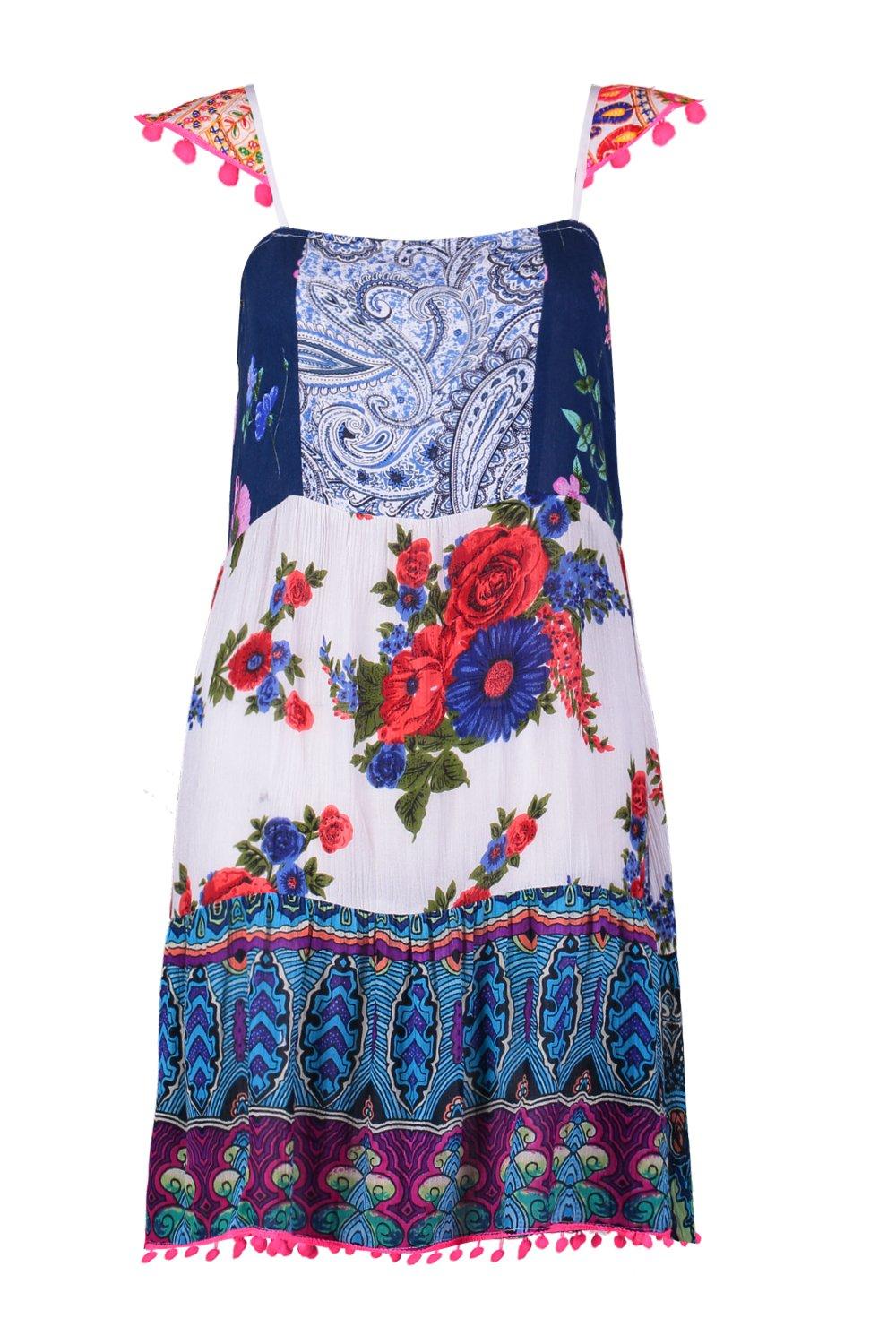 boohoo patchwork dress