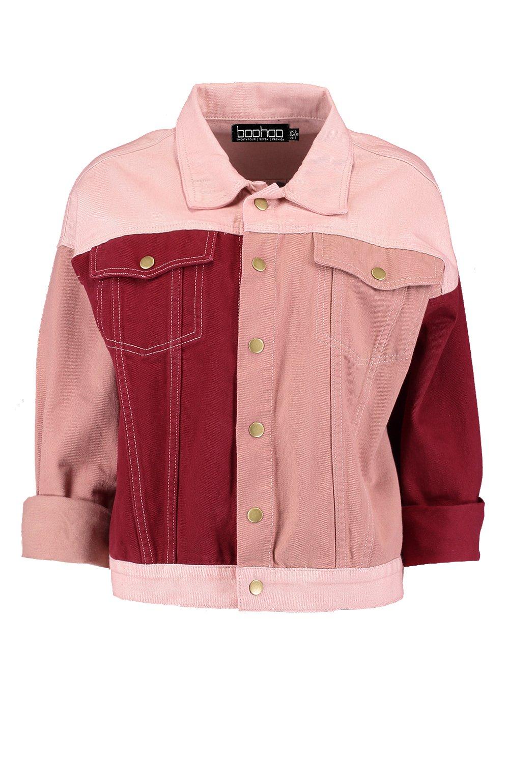 Pink block 2025 denim jacket