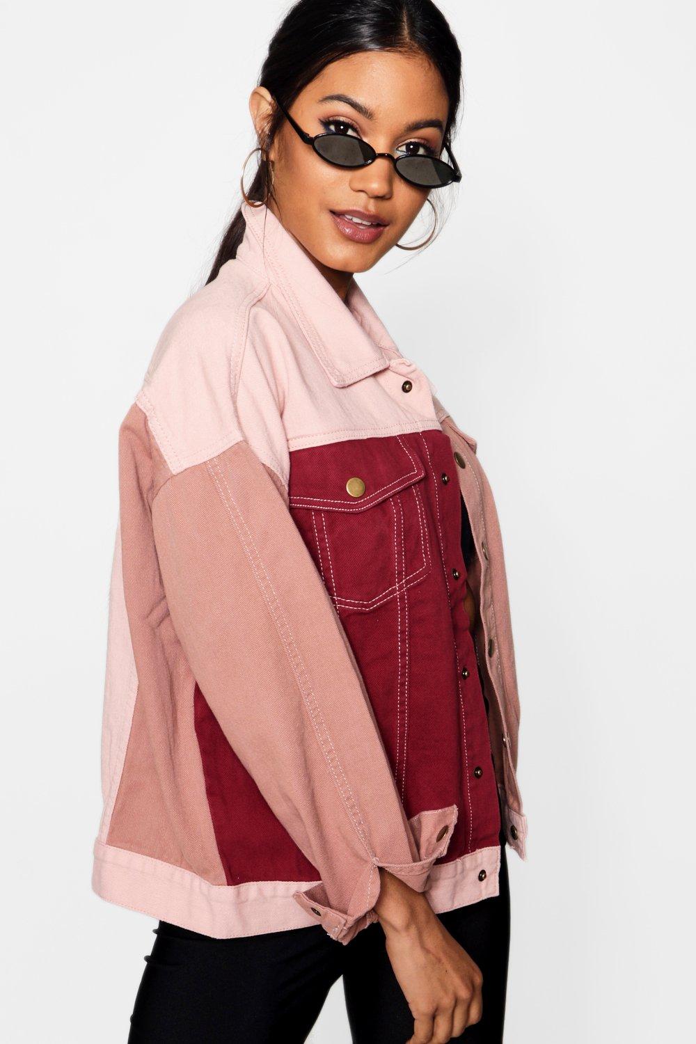 colour block denim jacket