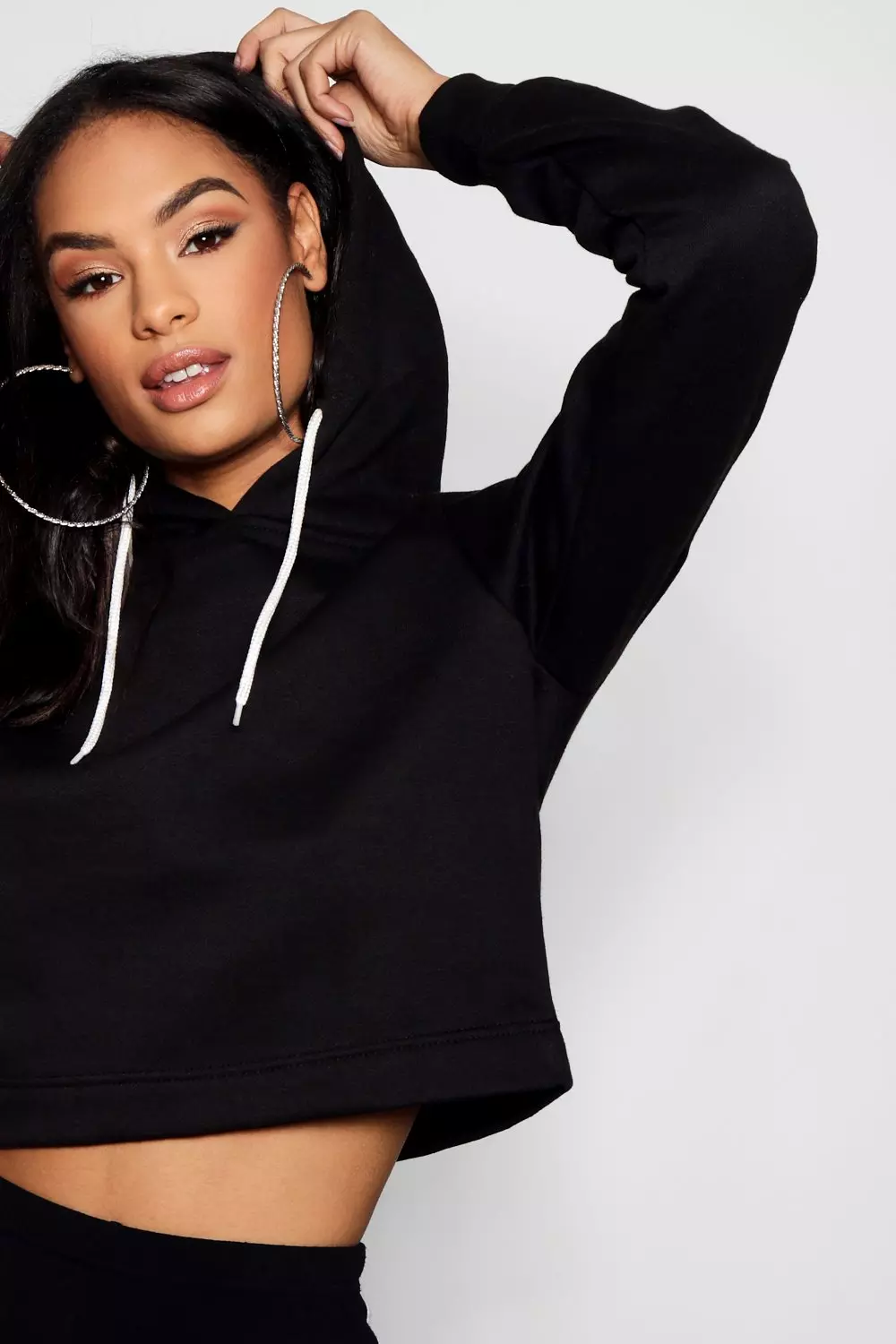 Oversized crop outlet top hoodie