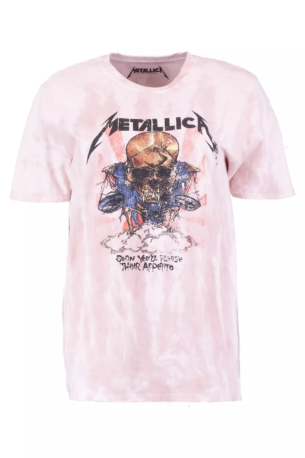 Women S Metallica Washed Slogan T Shirt Boohoo Uk