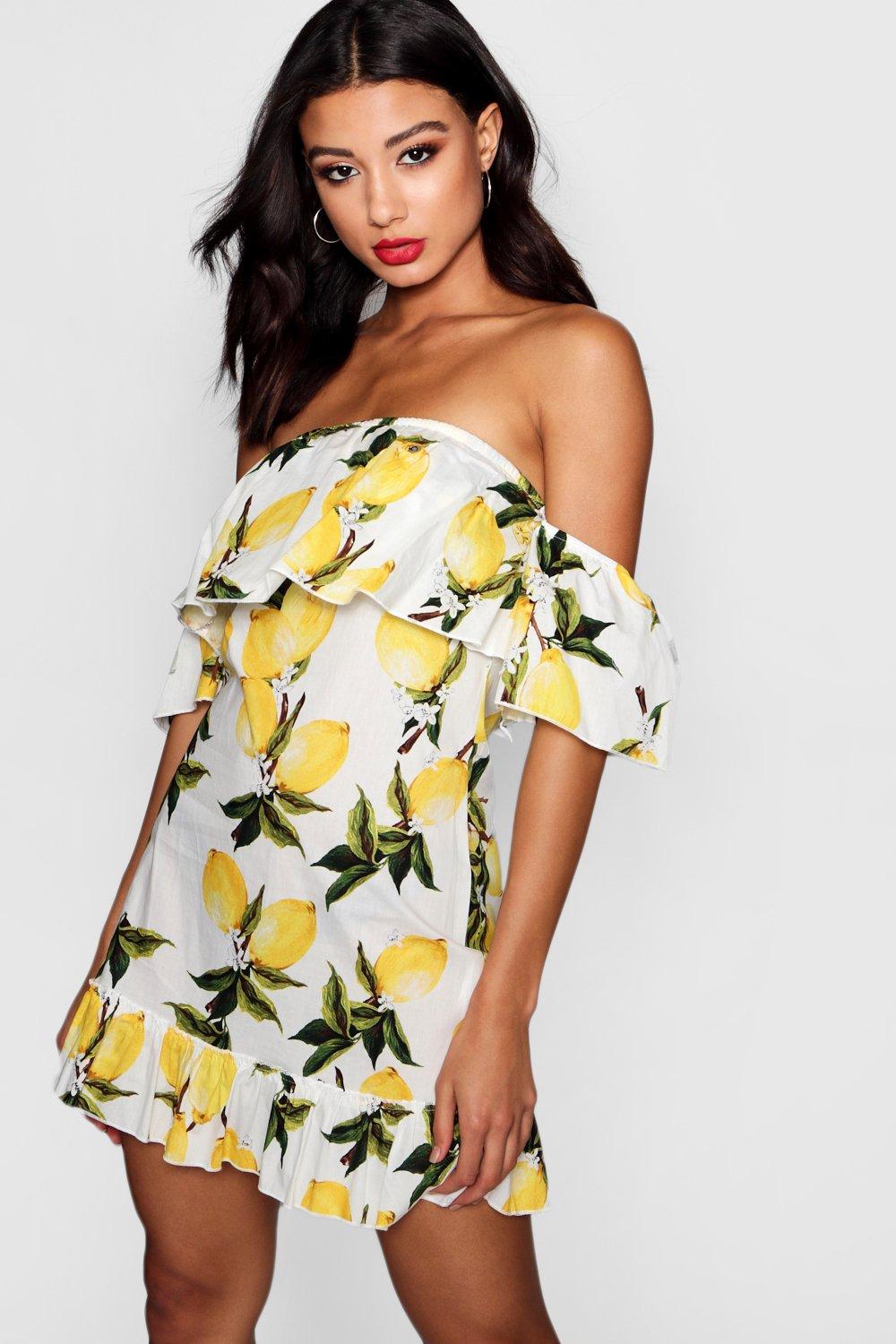 boohoo lemon dress