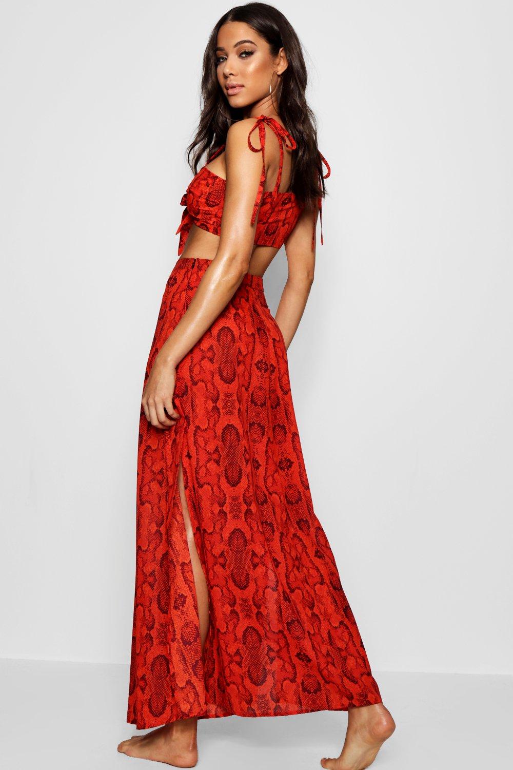 Snake print skirt co ord sales