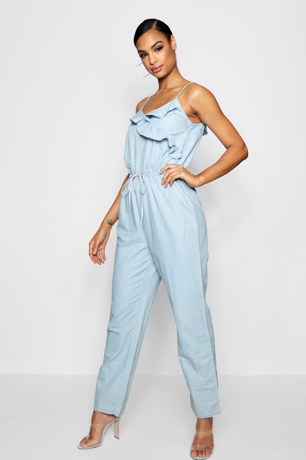 boohoo denim jumpsuit