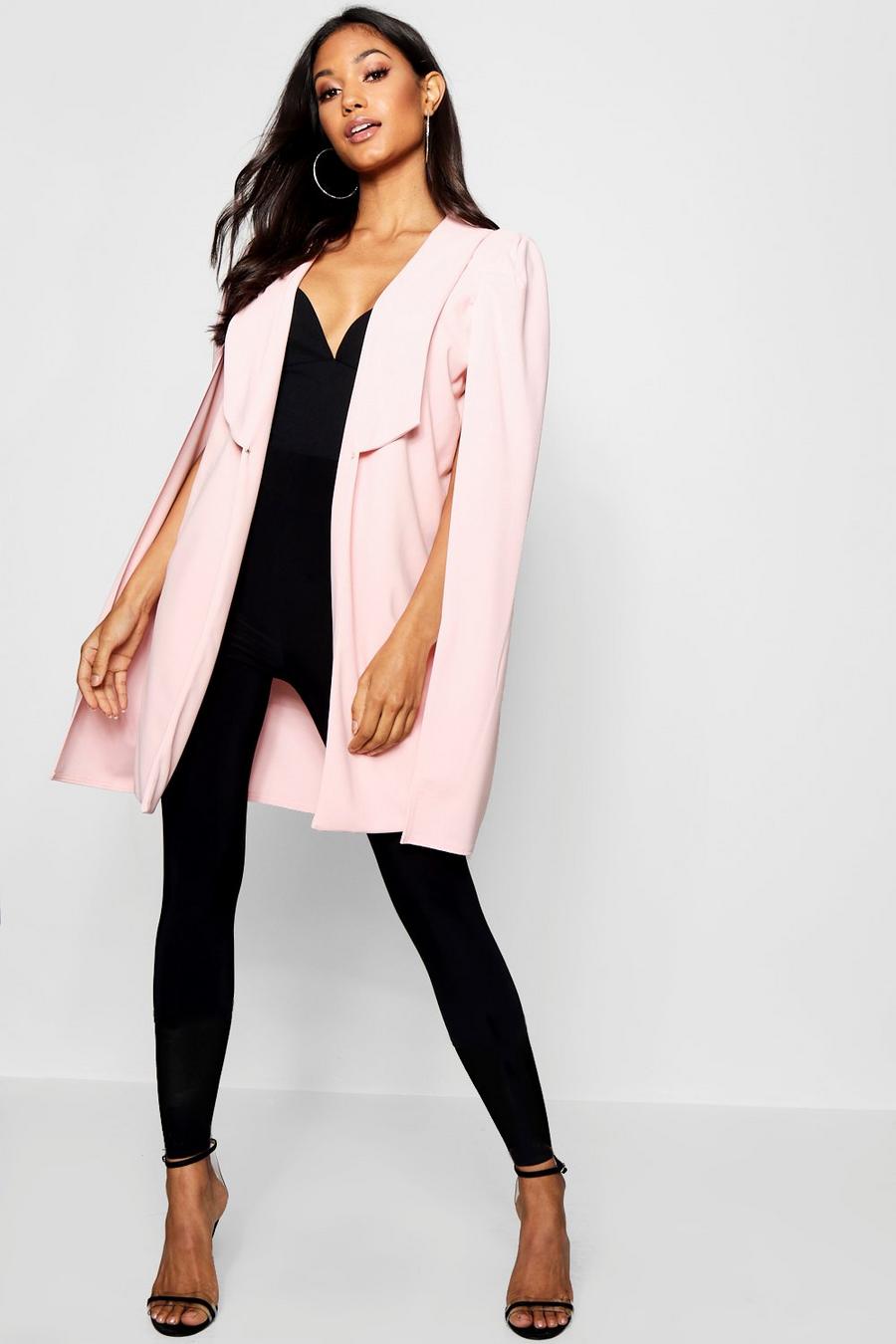 Soft pink Tailored Longline Cape image number 1