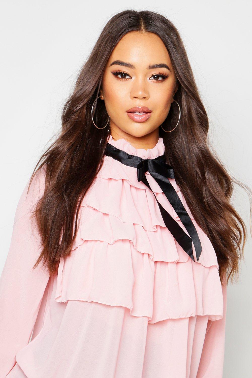 ruffle blouse boohoo