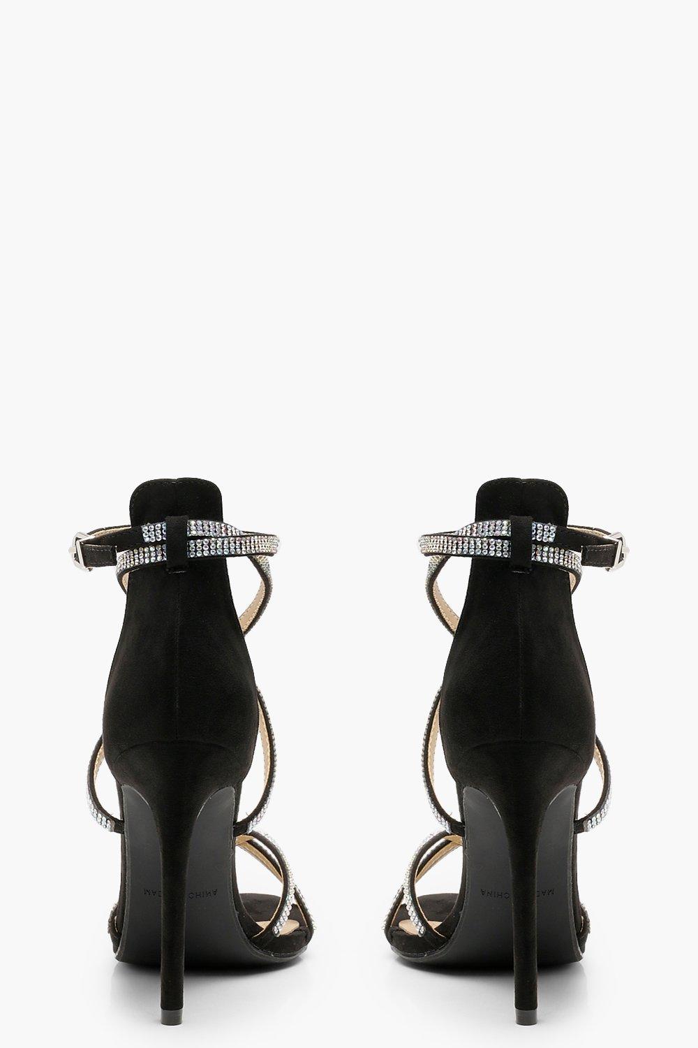 Diamante Cage Gladiator Sandals boohoo