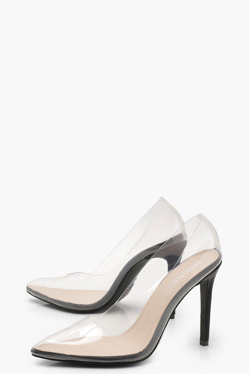 Clear Pointed Toe Court Shoes