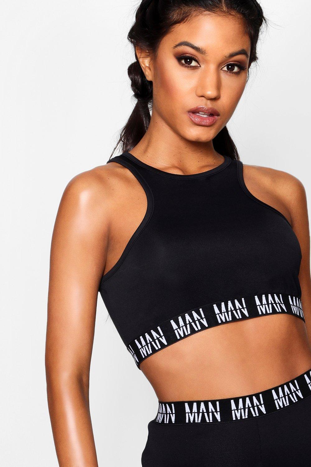 man sports bra
