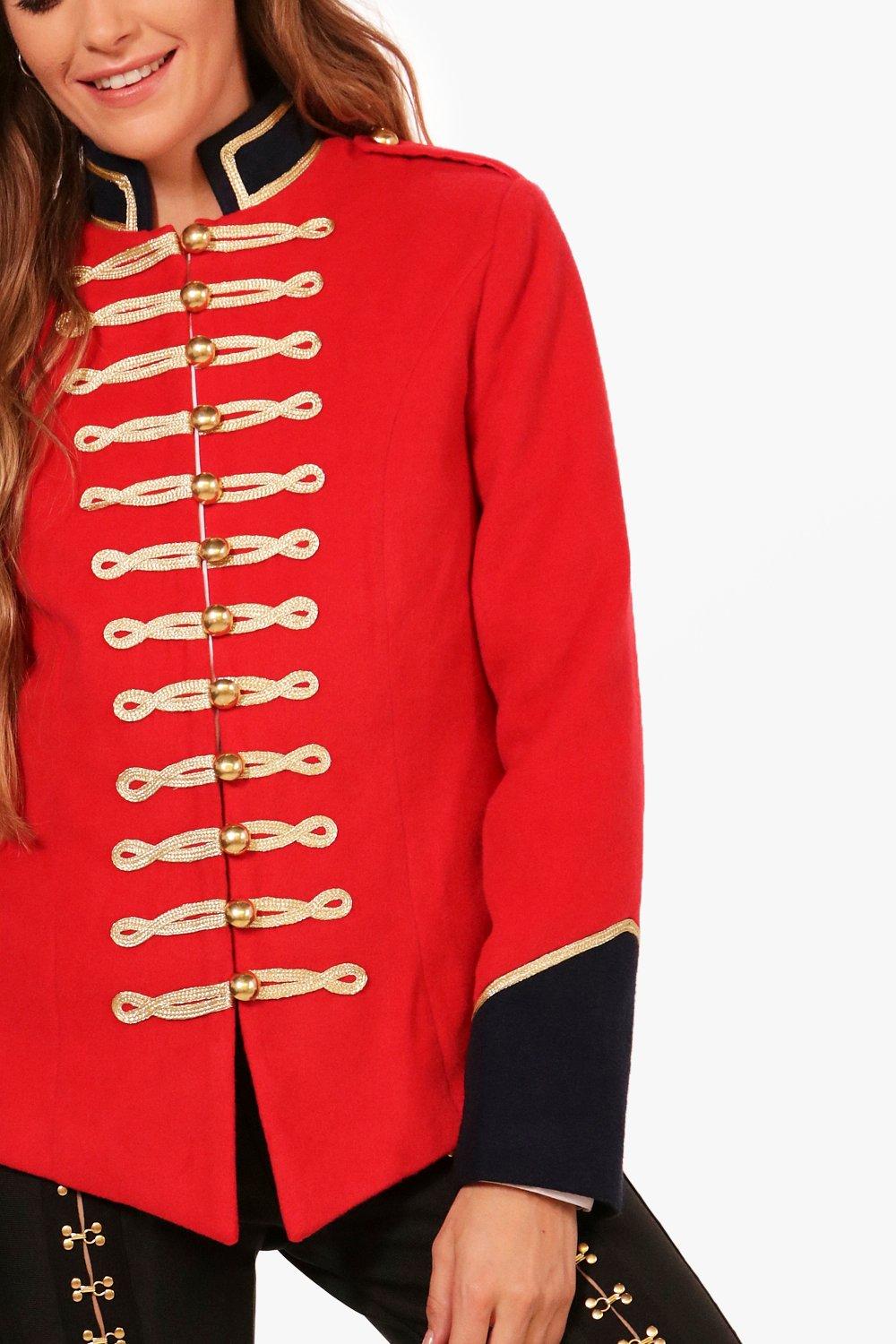 ladies red military style coat