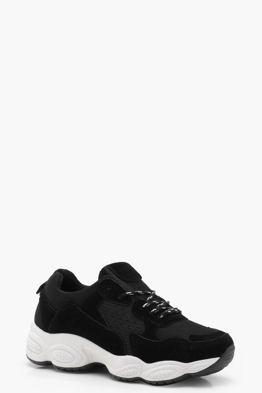 chunky sole black trainers