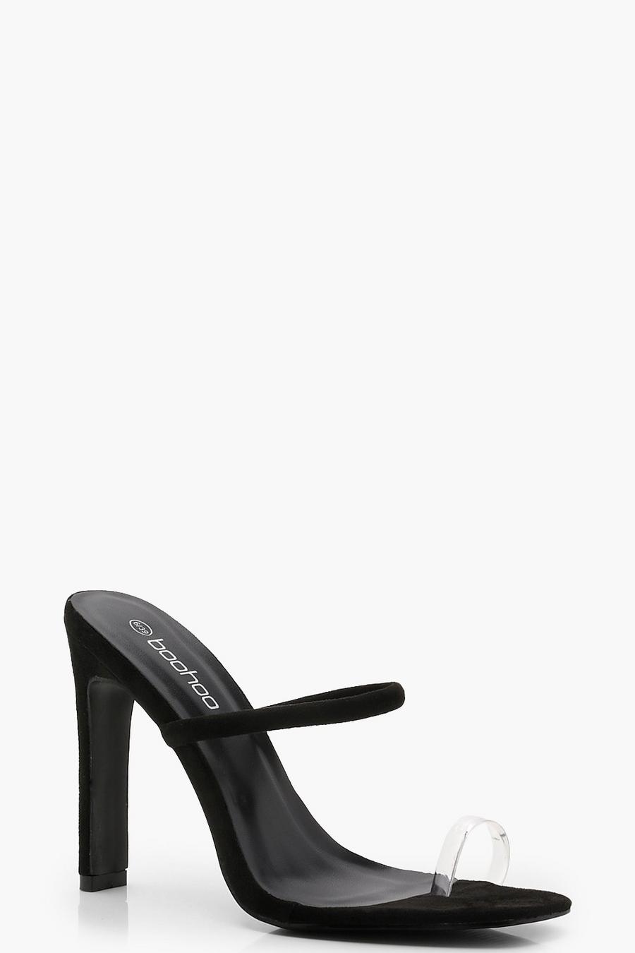 Clear Toe Ring Skinny Mule Heels image number 1