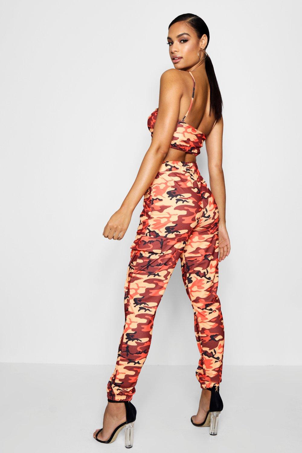 Camo Twist Bandeau and Cargo Pant Co ord