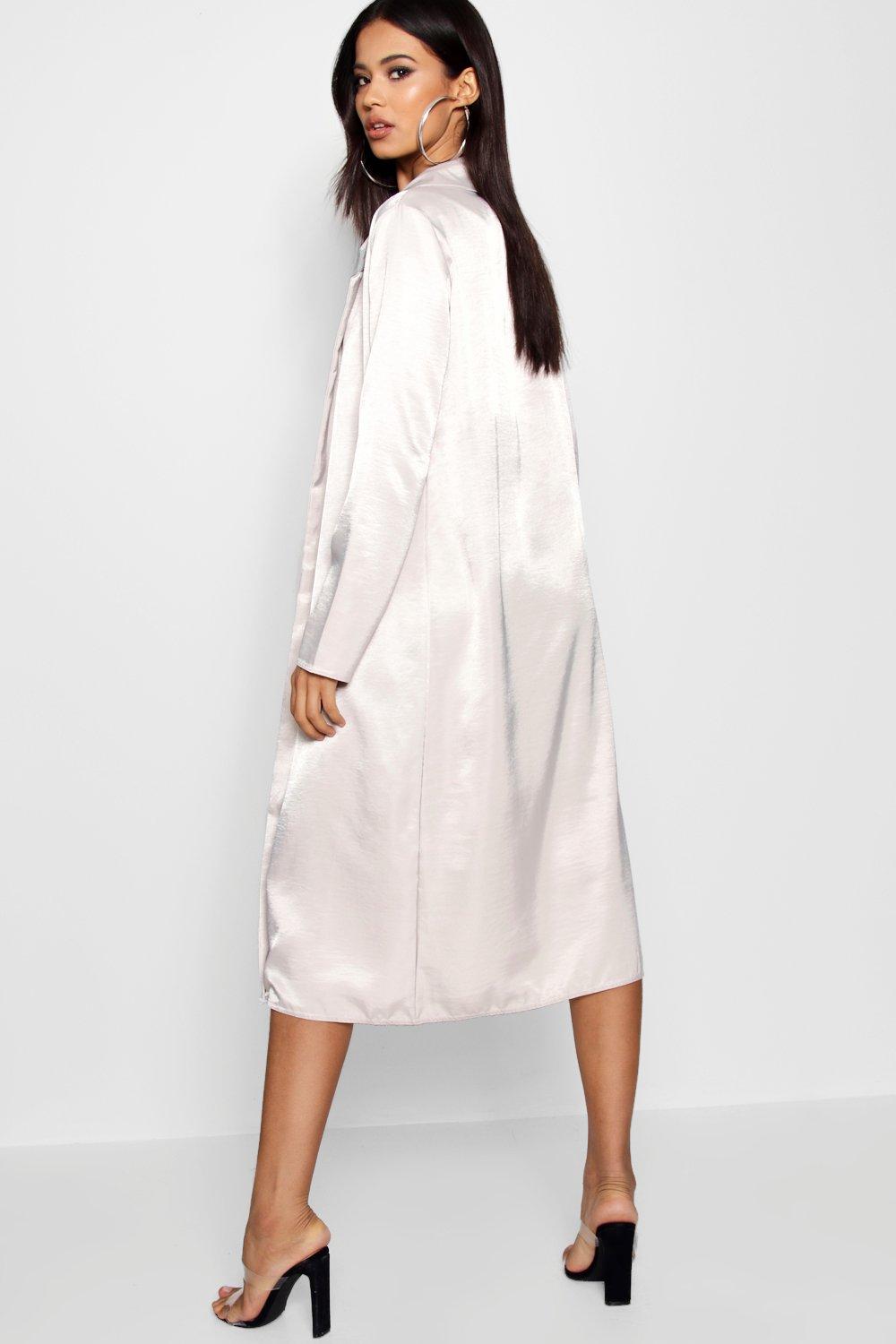 White satin 2024 duster coat