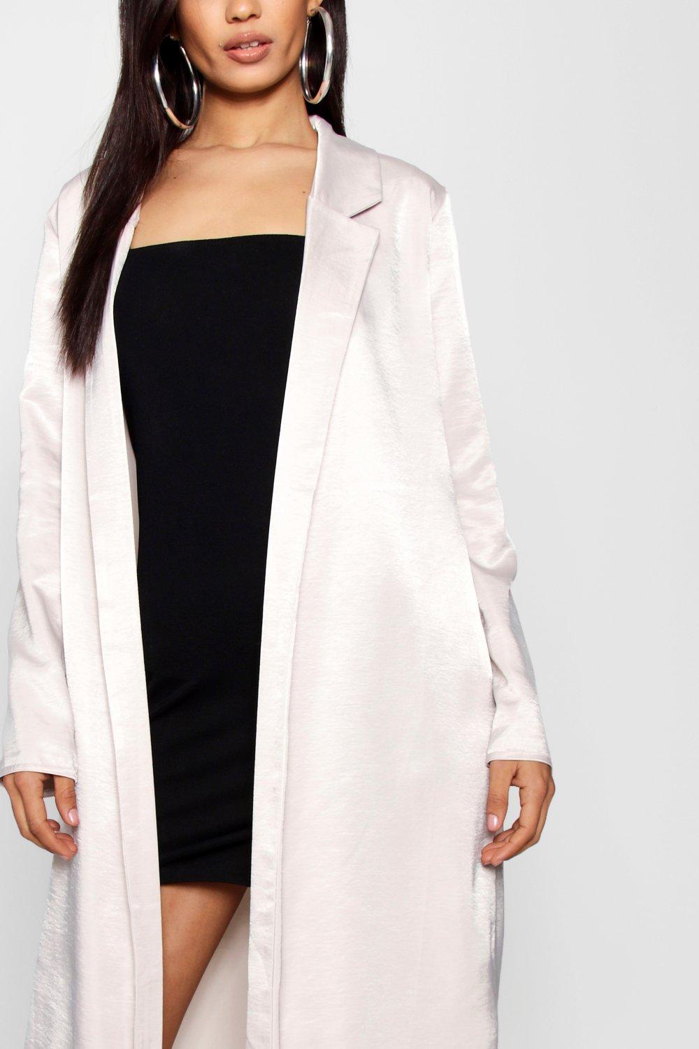 White satin 2024 duster coat