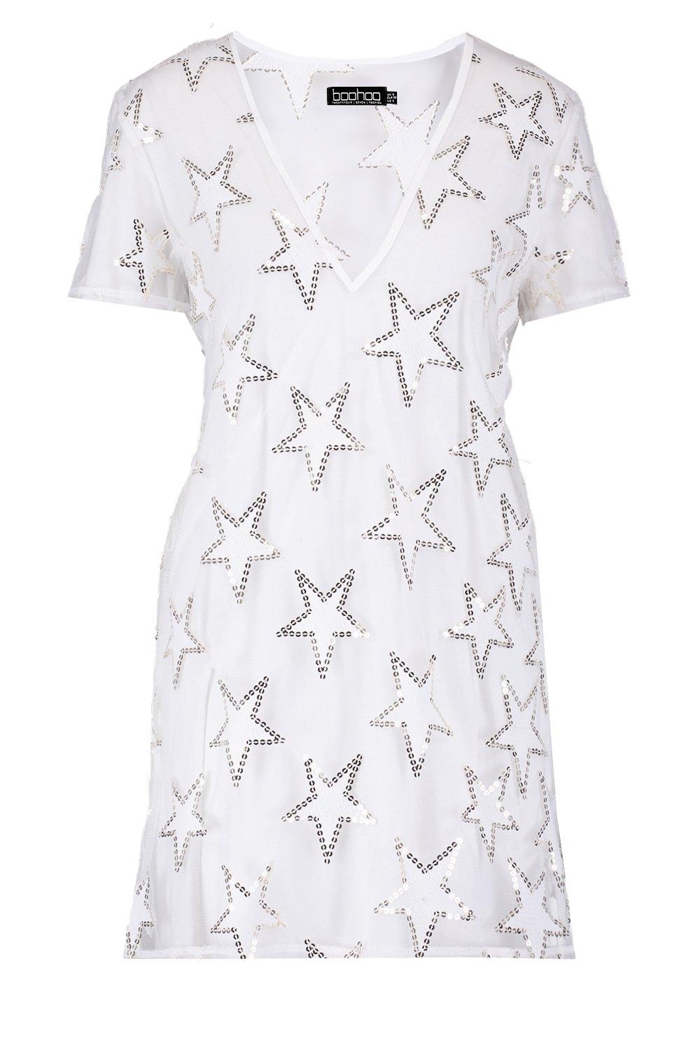 boohoo mesh star dress