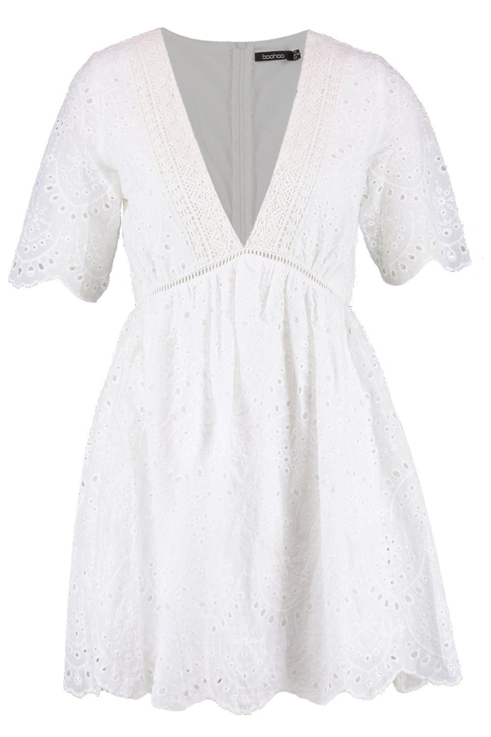 boohoo broderie dress