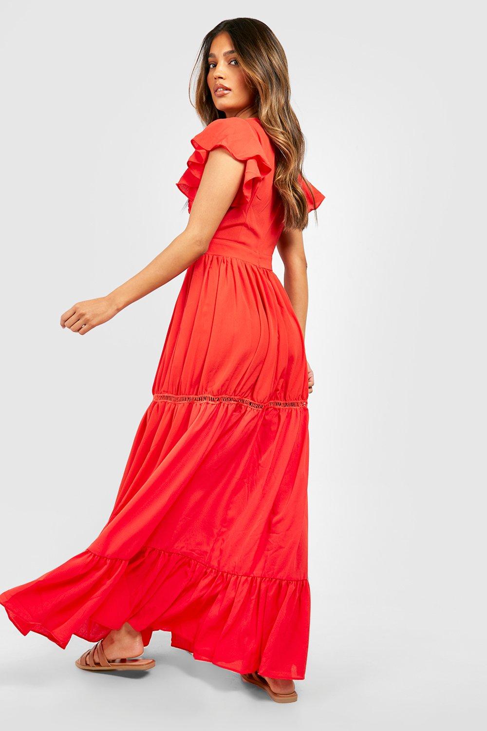 Boohoo embroidered maxi store dress