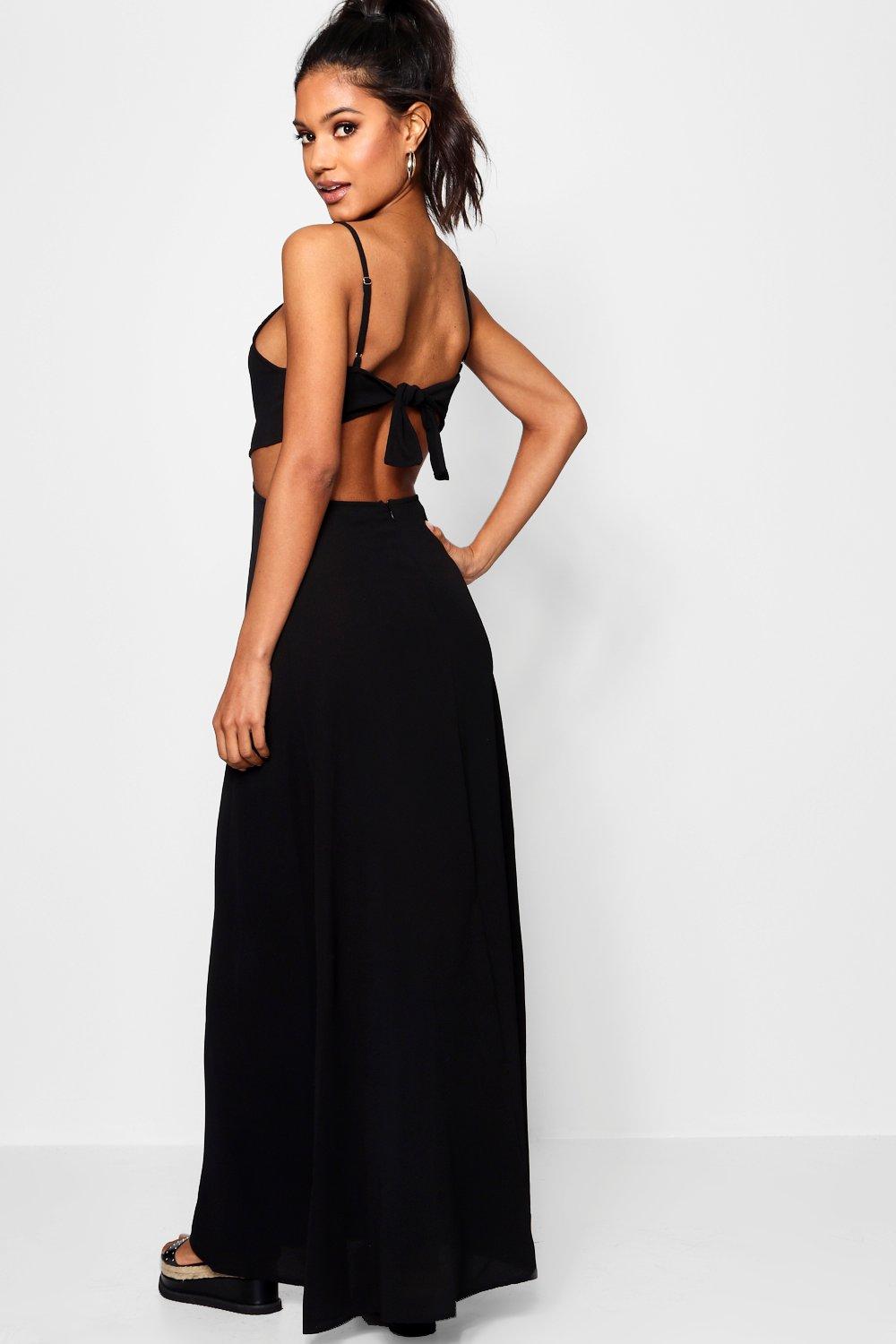 Knot Front Tie Back Maxi Dress