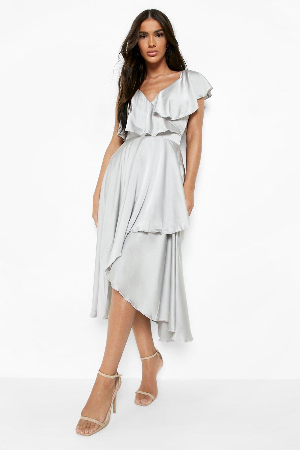 silver skater dress