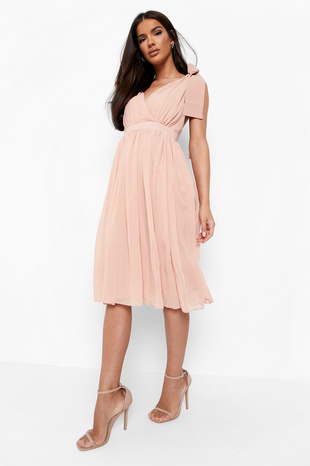 pleated midi skater dress