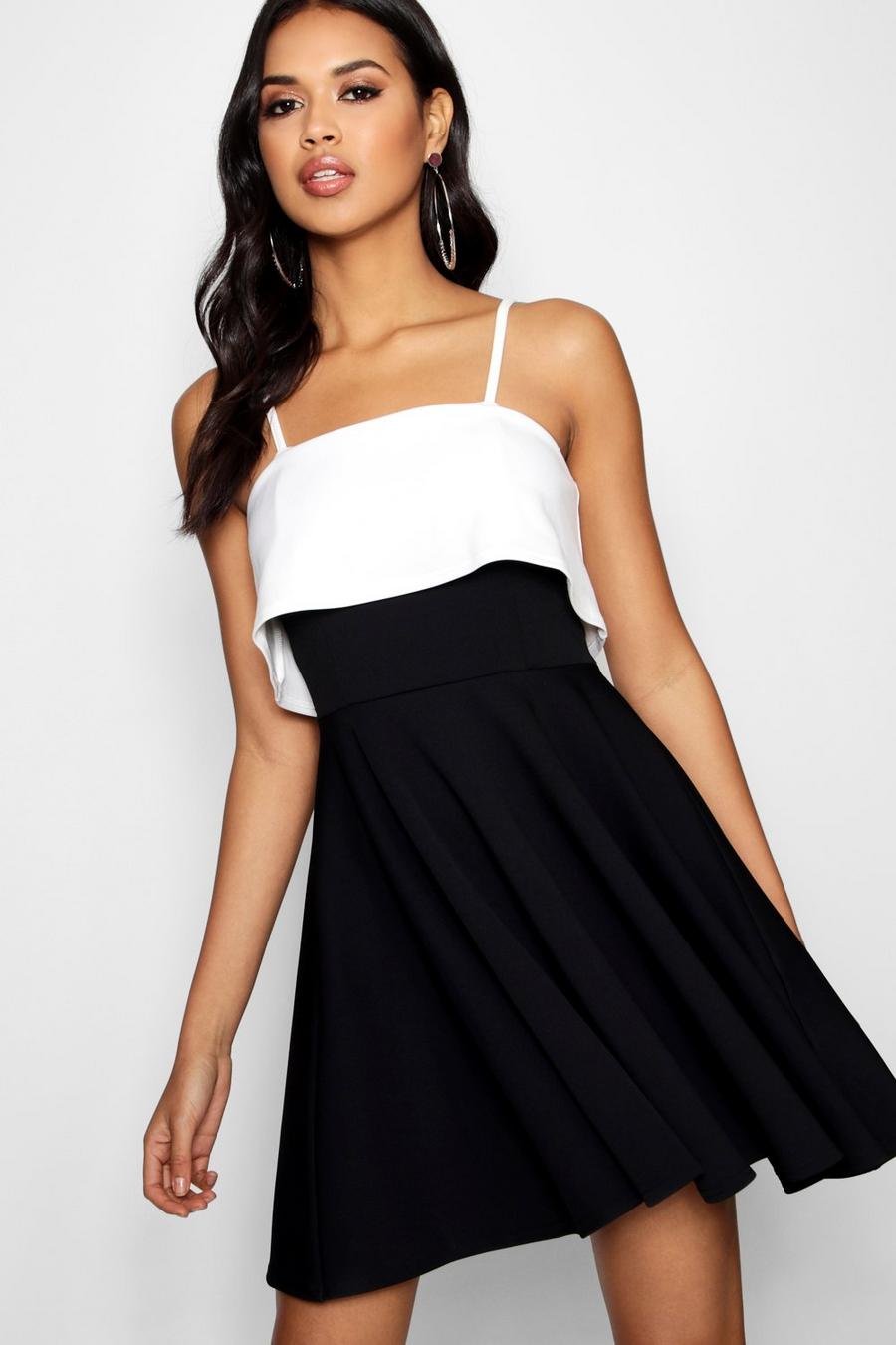 Strappy Layered Top Skater Dress image number 1