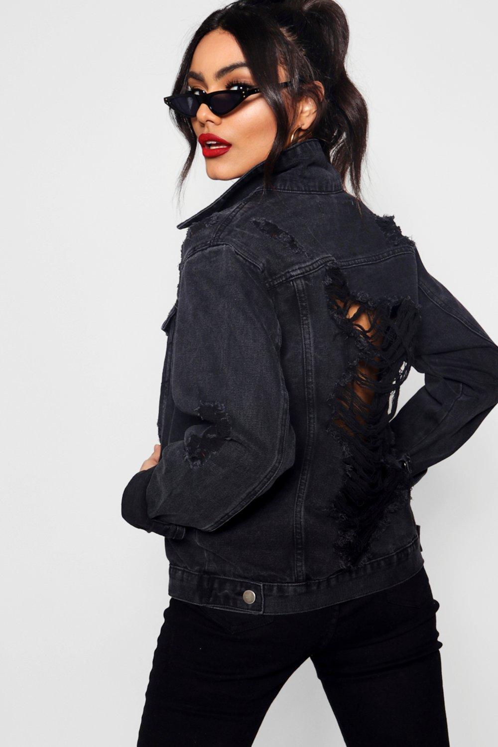 black destroyed denim jacket