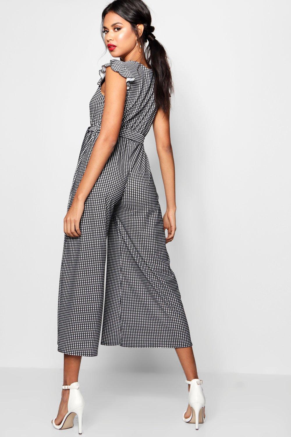 gingham jumpsuit