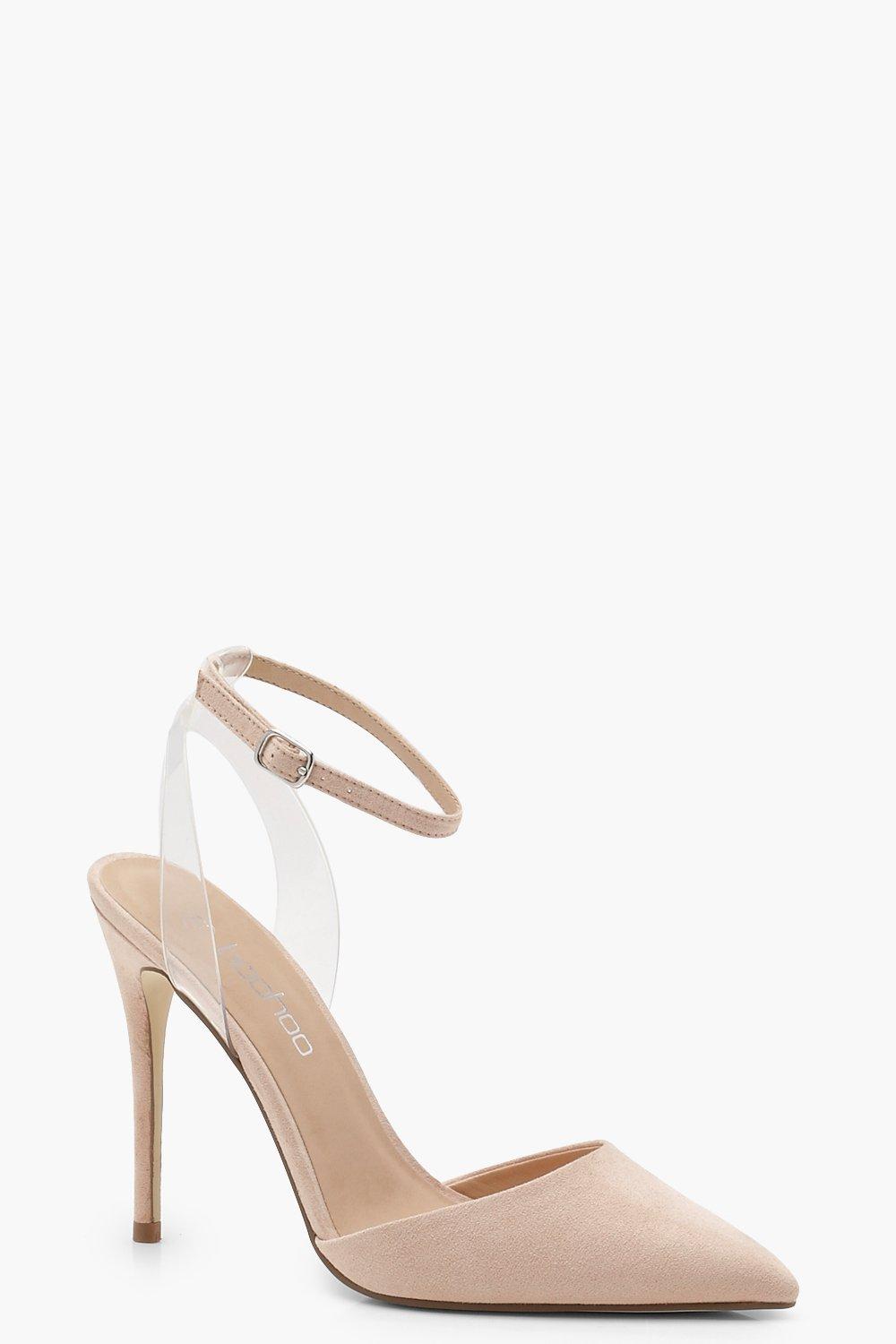 boohoo clear strap heels