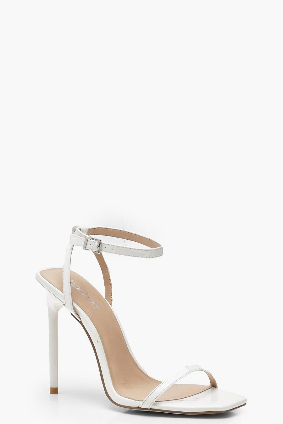 White Square Toe Two Part Heels image number 1