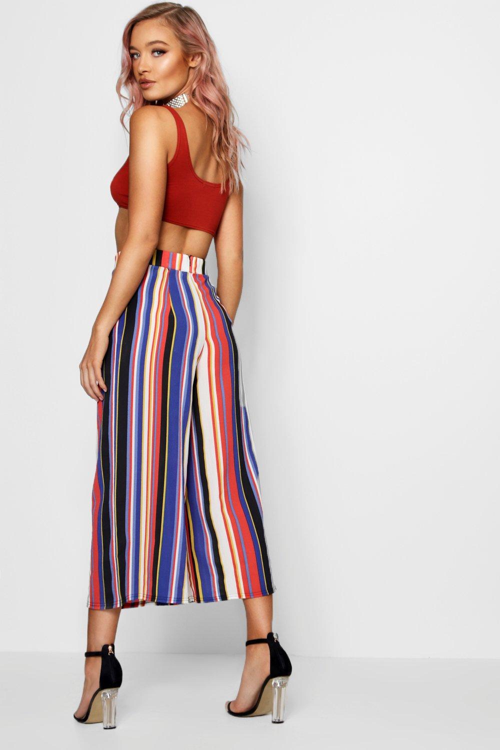 Jupe culotte a rayures